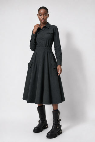 Amara polon shirt dress | Anthracite