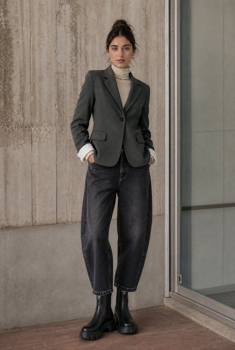 Eleni Viskose basic blazer | Melange