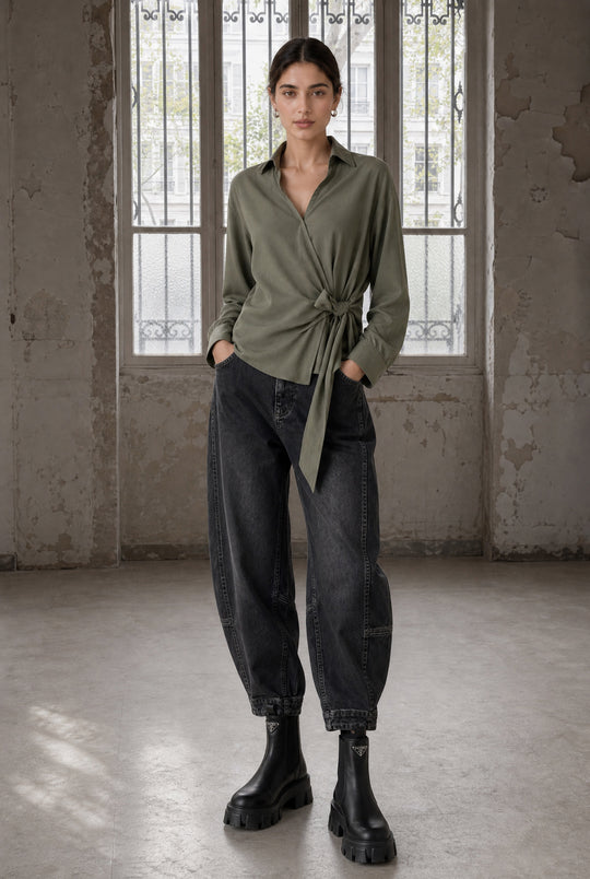 Vivi lyocell knot blouse