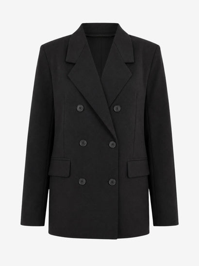 Indira rugdetail blazer | Zwart