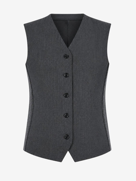 Oda back knitted Viskose Weste | Grey