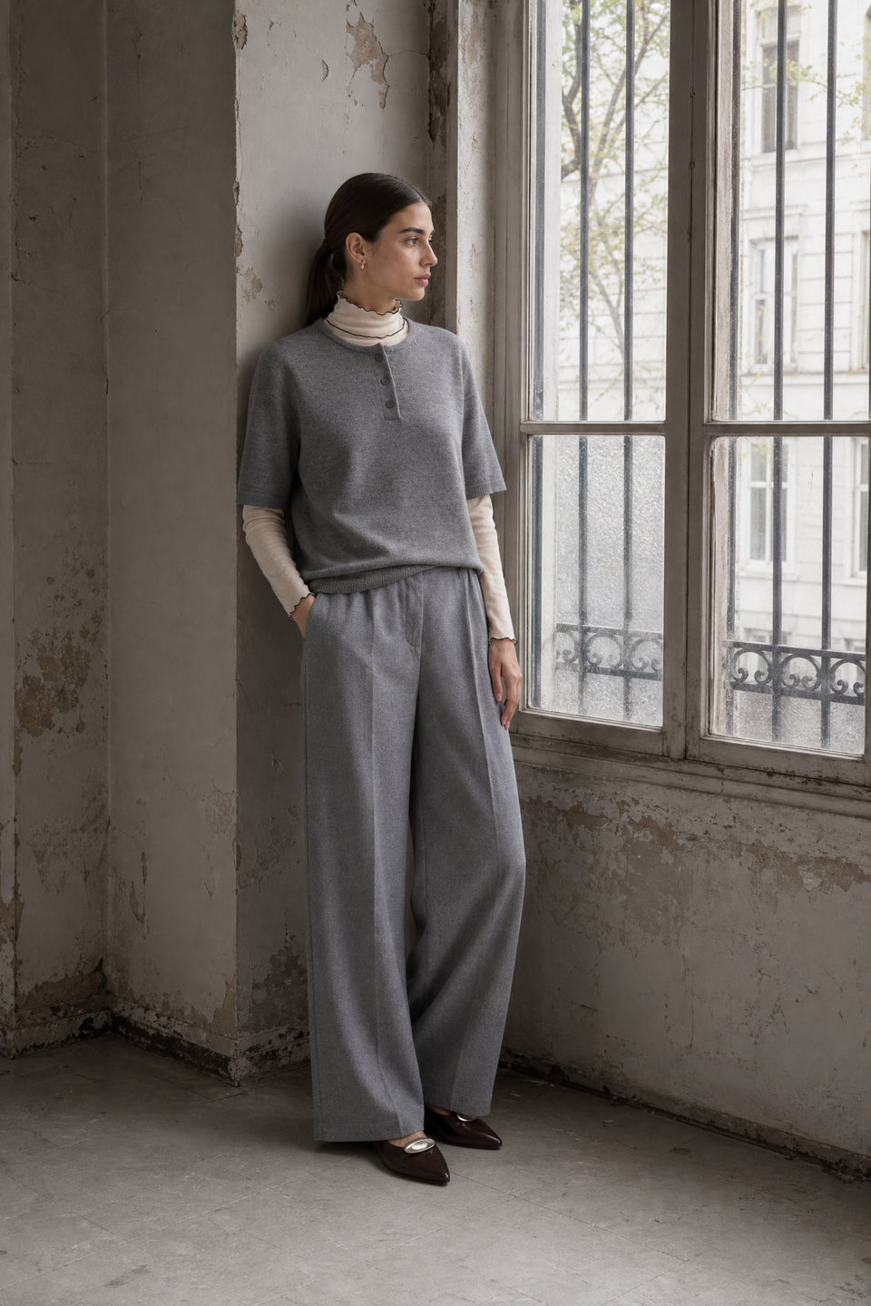 Raven viscose blend broek | Grey