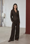 Lean wide-leg broek | Dark Brown