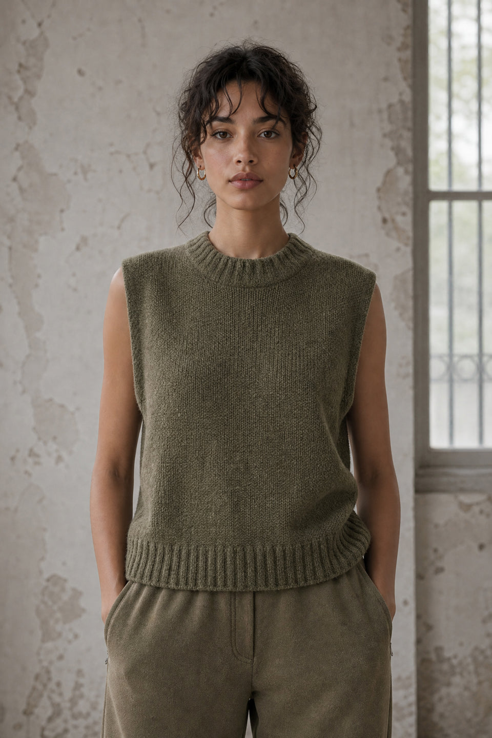 Abigail alpaca vest EX H24179 | Green