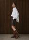 Adelina Baumwolle oversized Bluse | White