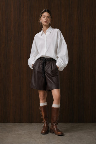Adelina cotton oversized blouse | White