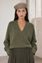 V-Ausschnitt melange pullover 26553 | Green