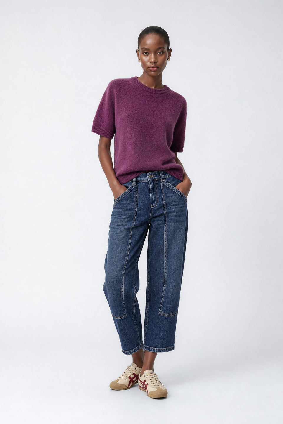 Alpaca knitted top WP01 | Burgundy