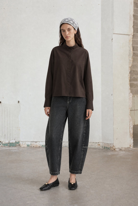 Angelika Top technical jersey | Chocolate