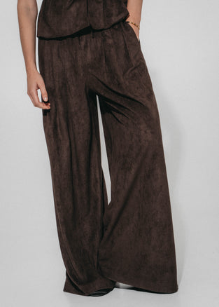 Arabel suede effect Hose | Dark Brown