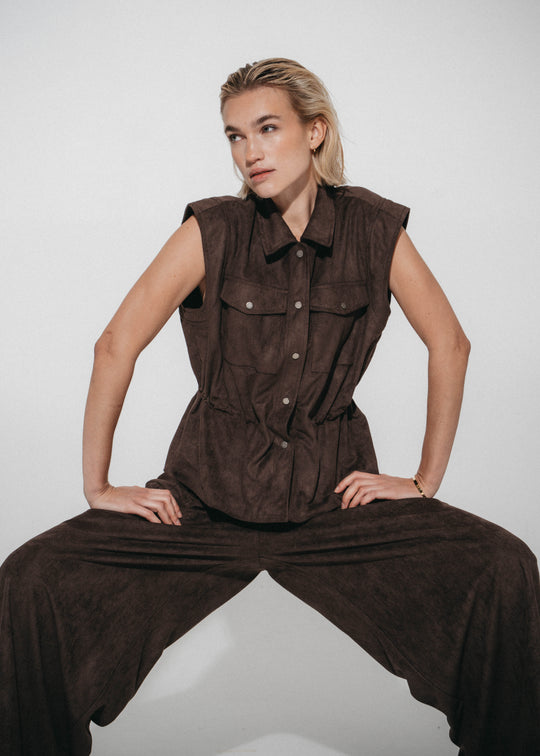 Arabel suede effect pants