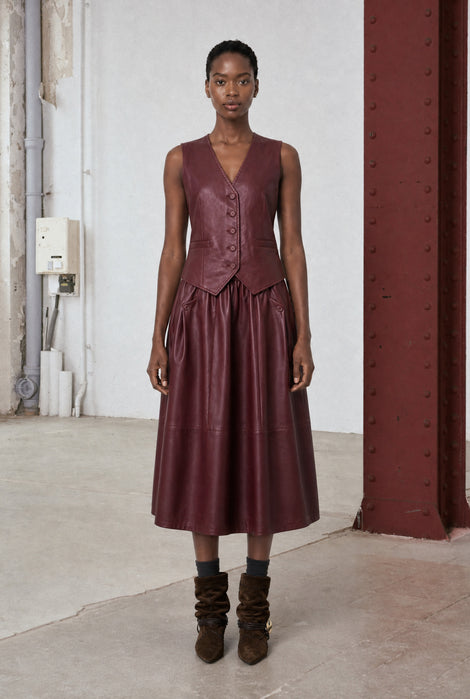 Arian eco Leer vest | Bordo