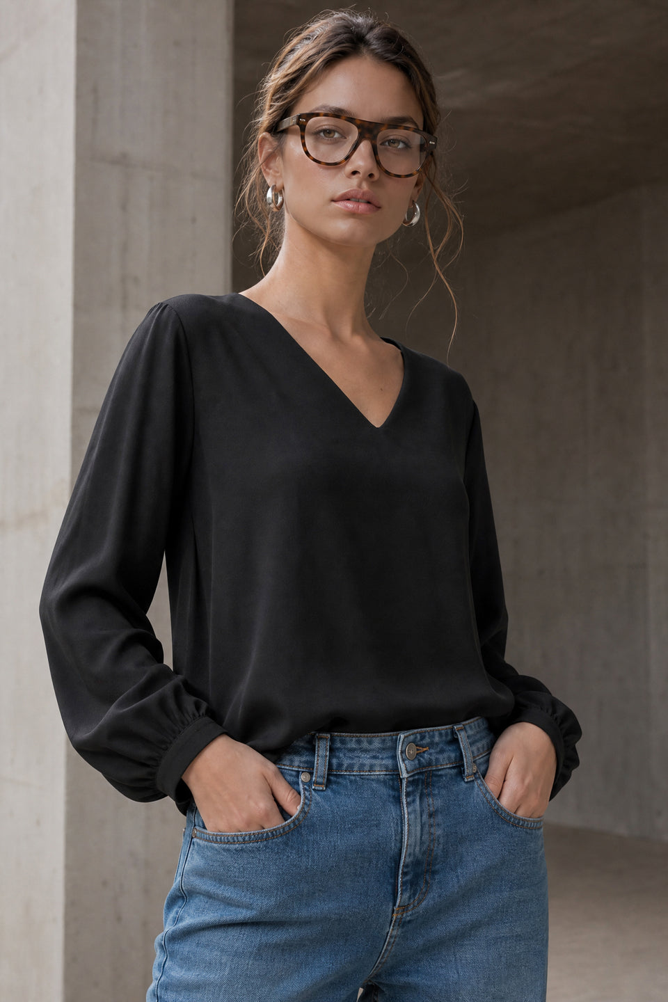 Aria Top technical jersey | Black
