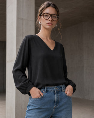 Aria top technical jersey | Black