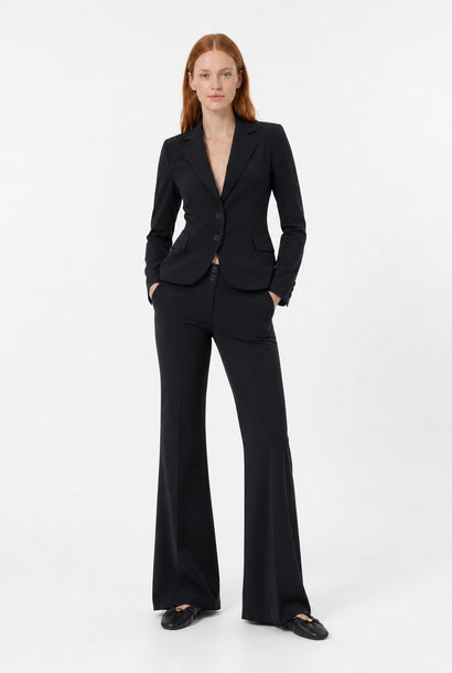 Atina blazer van technische jersey | Zwart