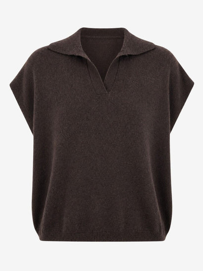 Polo en cachemire mélangé 26554 | Marron