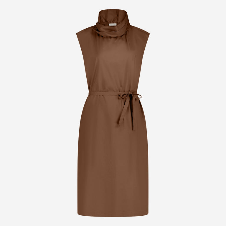 Dress poplin cotton blend | Brown | Jane Lushka Dress poplin cotton blend | Brown | Jane Lushka