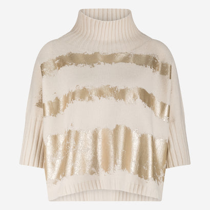 Pullover gold print NB2404 | Beige Gold