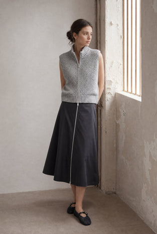 Bardolino taffeta zipper skirt | Grigio