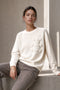 Viscose blend bear pullover 3040 | Ecru