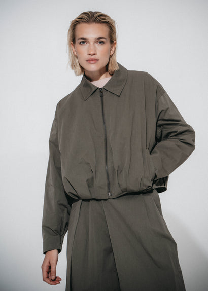 Bomber Blaze plissettato | Verde militare