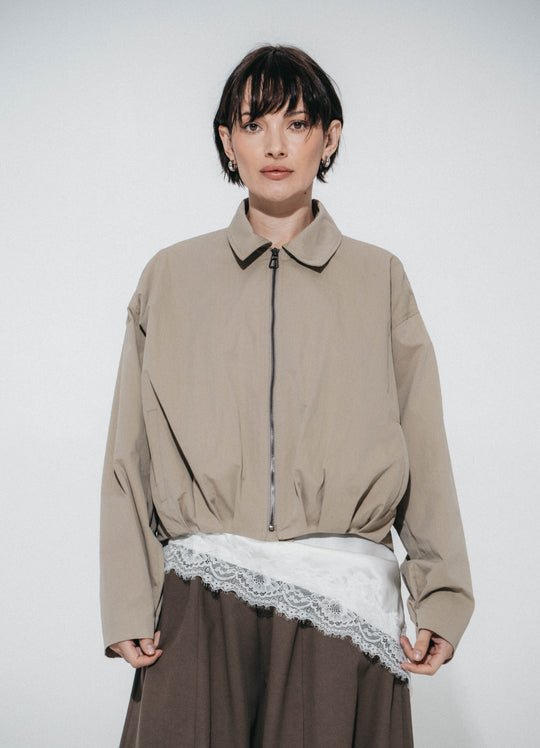 Blaze pleated bomber jacket