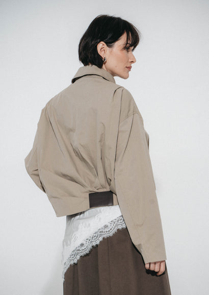 Blaze pleated bomber jacket | Grayish Green