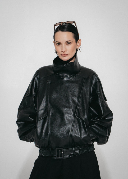 Bo eco leather oversized  jacket