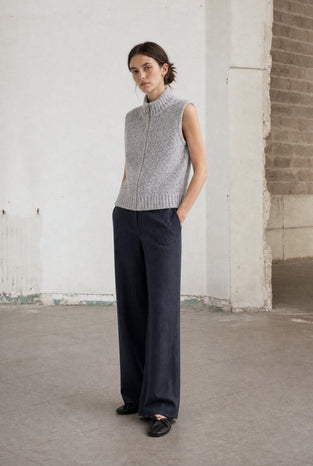 Viscose wide-leg pants | Blue