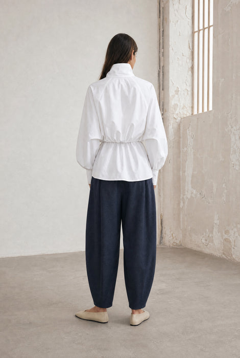 Bree katoen popeline blouse | White