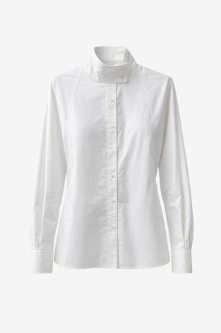 Bree cotton poplin blouse | White