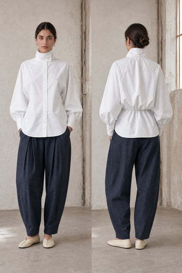Bree cotton poplin blouse | White