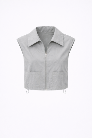 Emiko taffeta jacket | Light Grey