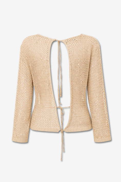 Open-back sweater 2041 | Beige