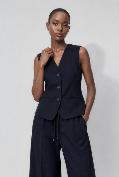 Gilet Colette con dettagli sul retro | Blu scuro