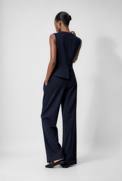 Gilet Colette con dettagli sul retro | Blu scuro