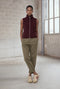 Weste Boucle long zip | Bordo