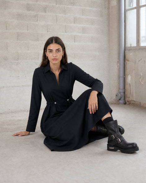 Delfina dress technical jersey | Black