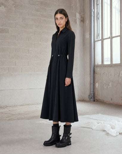 Delfina Kleid technischer Jersey | Schwarz