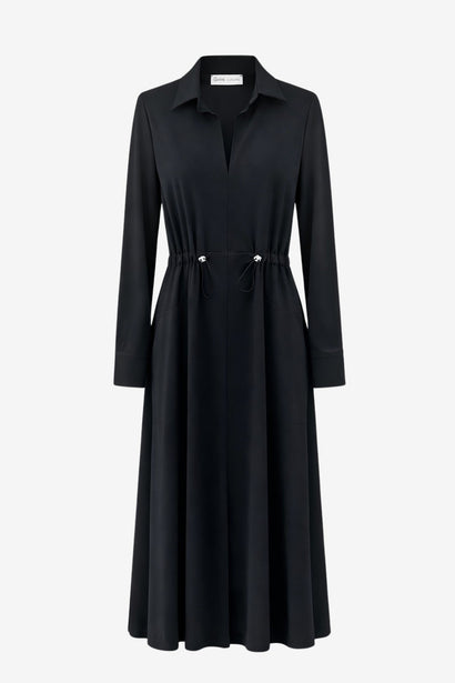 Delfina Kleid technischer Jersey | Schwarz