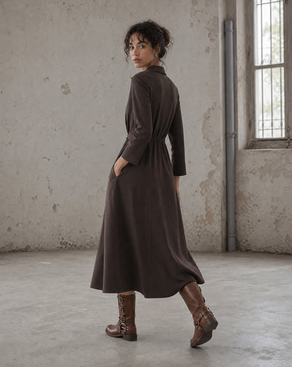 Abito Delfina Technical Jersey | Cioccolato