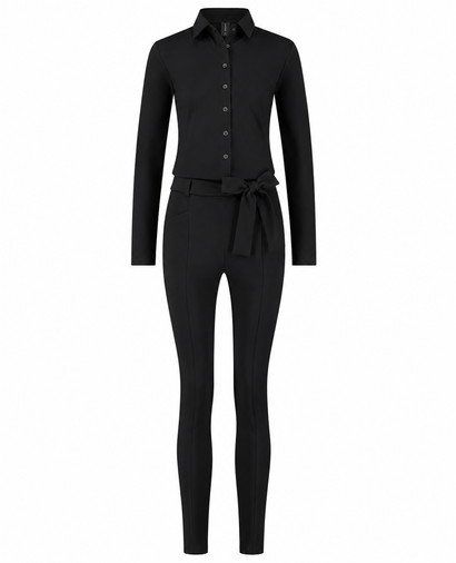 Jumpsuit Diana Easy Wear technischer Jersey | Schwarz
