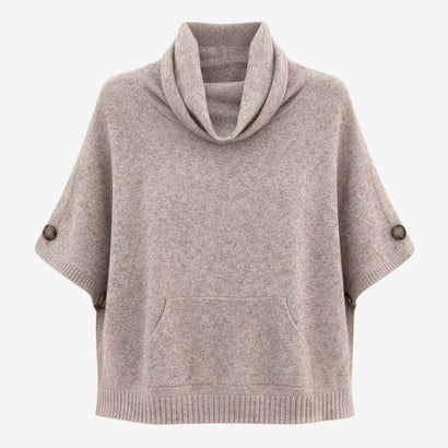 Dyed poncho NB98 | Light Brown