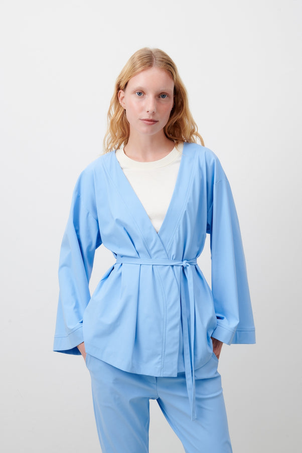 Alvera Blazer Kimono Technical Jersey | Light Blue