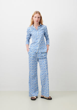 Kikkie Blouse Technical Jersey | Multi Blue