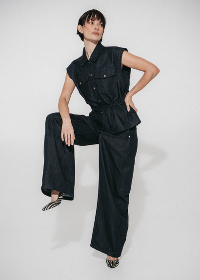 Eden indigo jeansväst | Mörkblå