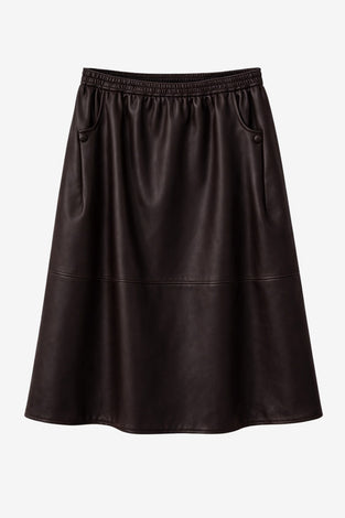 Elle eco leather skirt | Dark Brown