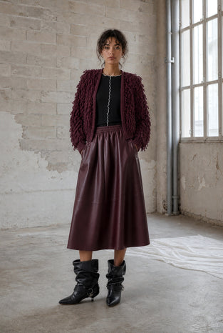 Elle eco leather skirt | Bordo