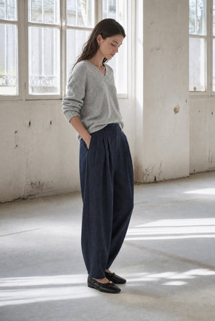 Elodie viscose blend barel pants | Blue Denim