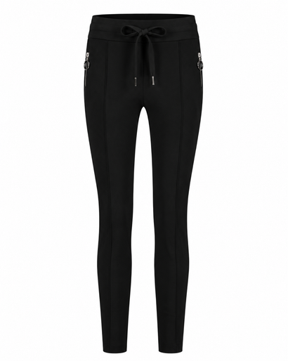 Broek Emma-straight leg fit Technical Jersey | Zwart